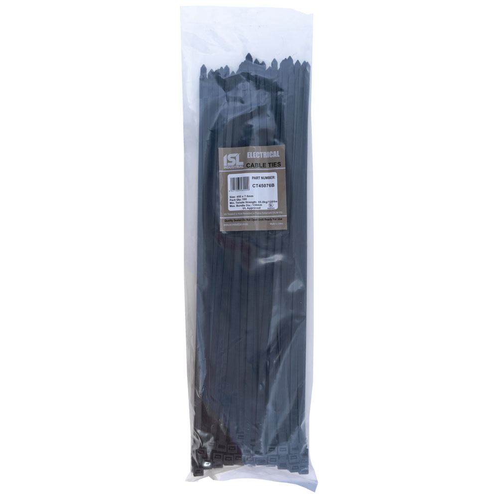 Cable Ties 450 x 7.6mm 100pk