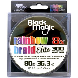 Black Magic Rainbow Braid Elite 8X 80lb 300m
