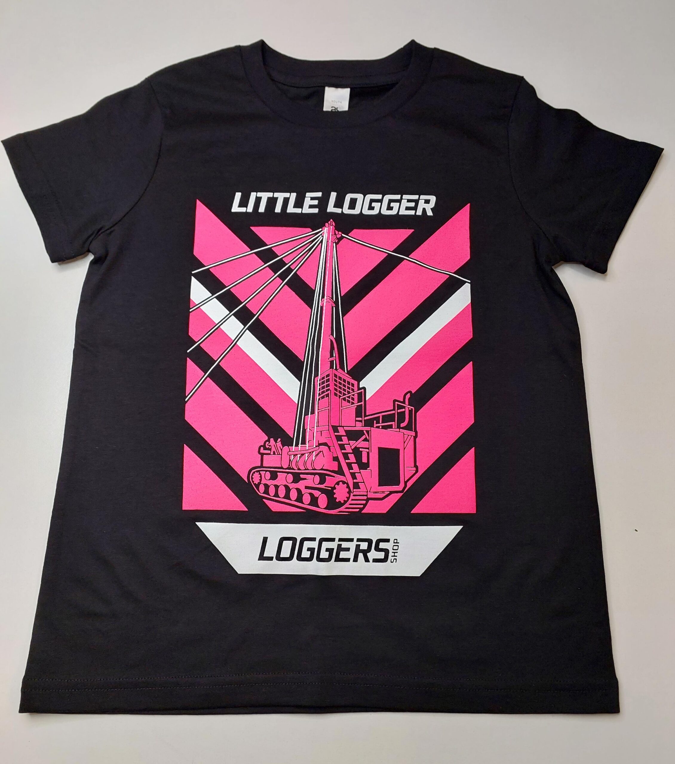 Little Logger Hauler Tshirt - Black / Pink
